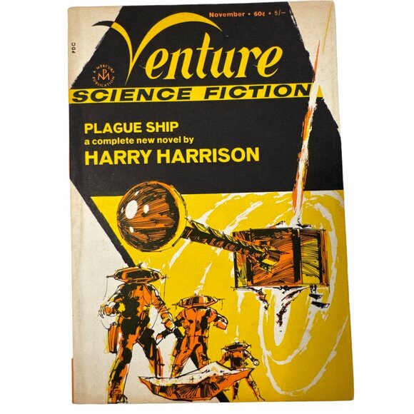 VENTURE Science Fiction 1969 Star Treasure Pulp Plague Ship Hour of the Horde SC - Picture 4 of 12